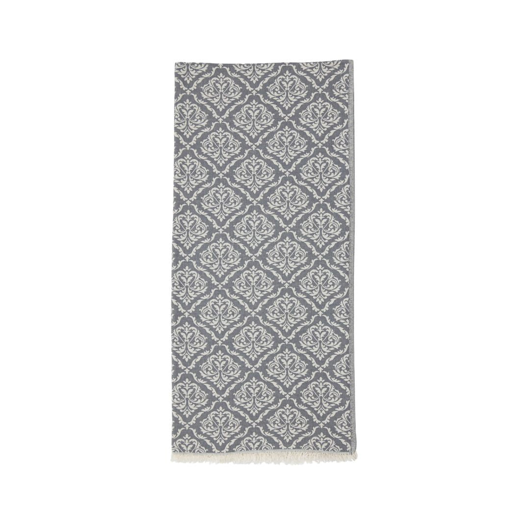 Baroque Grey Bed Throw